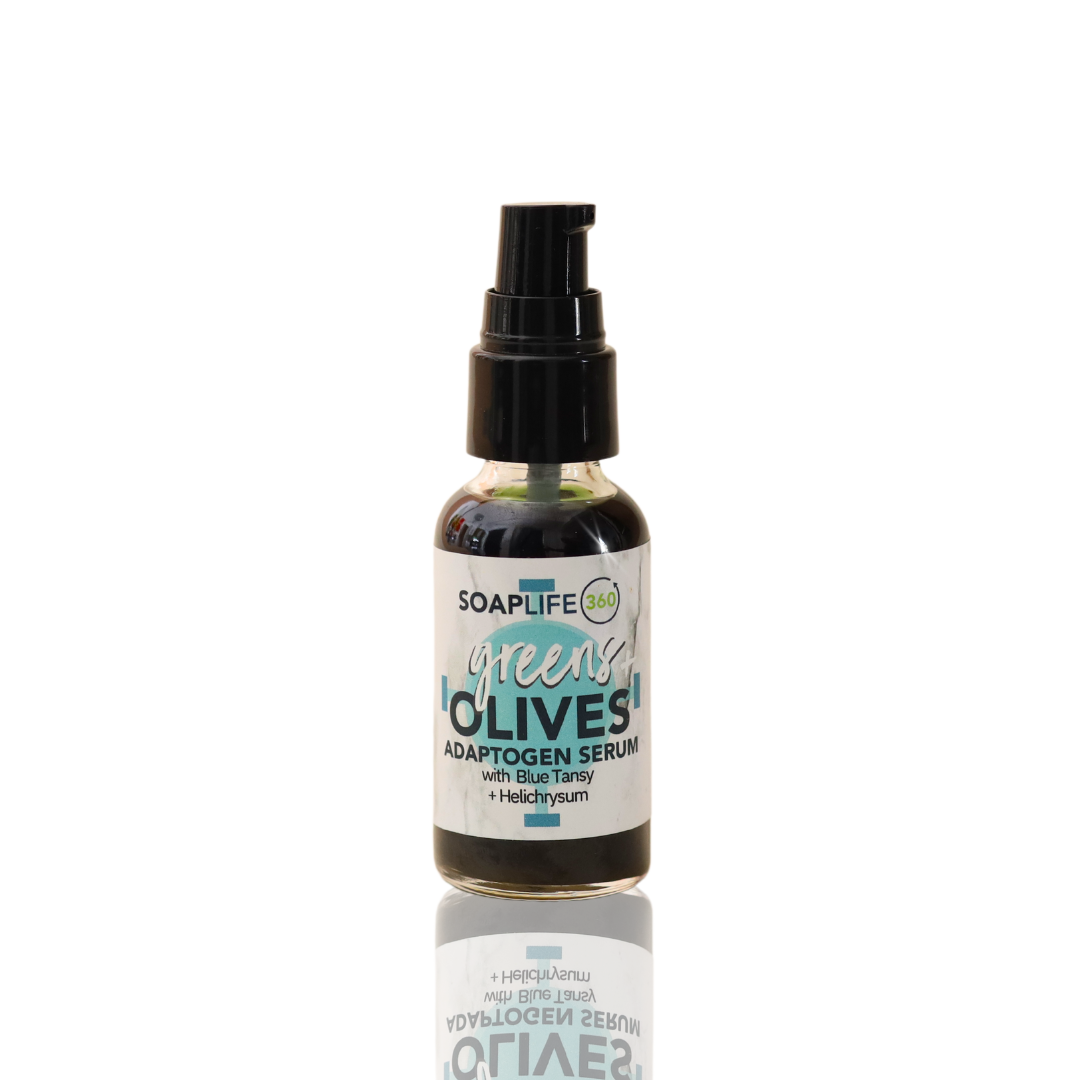 グリーンズ + オリーブ フェイスオイル – アダプトゲン保湿&肌回復