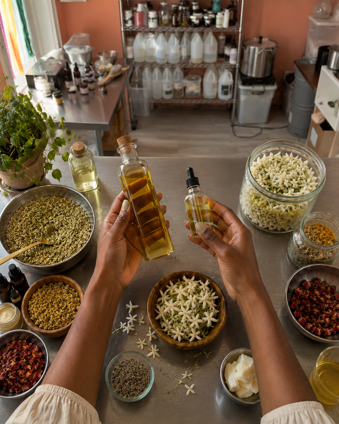 Table of natural plant-based skincare ingredients