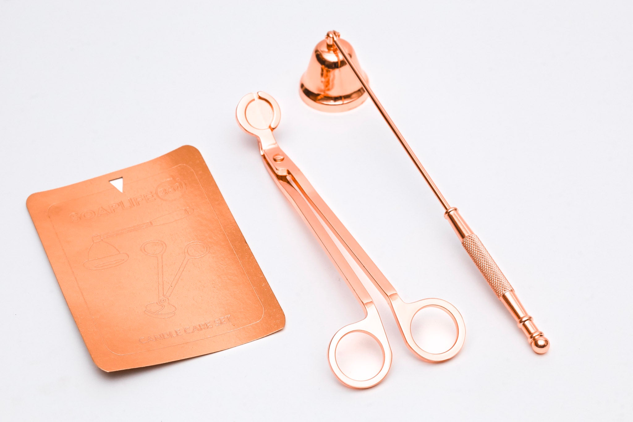 Candle Care Tool Set | Wick Trimmer & Candle Snuffer (Rose Gold Finish)