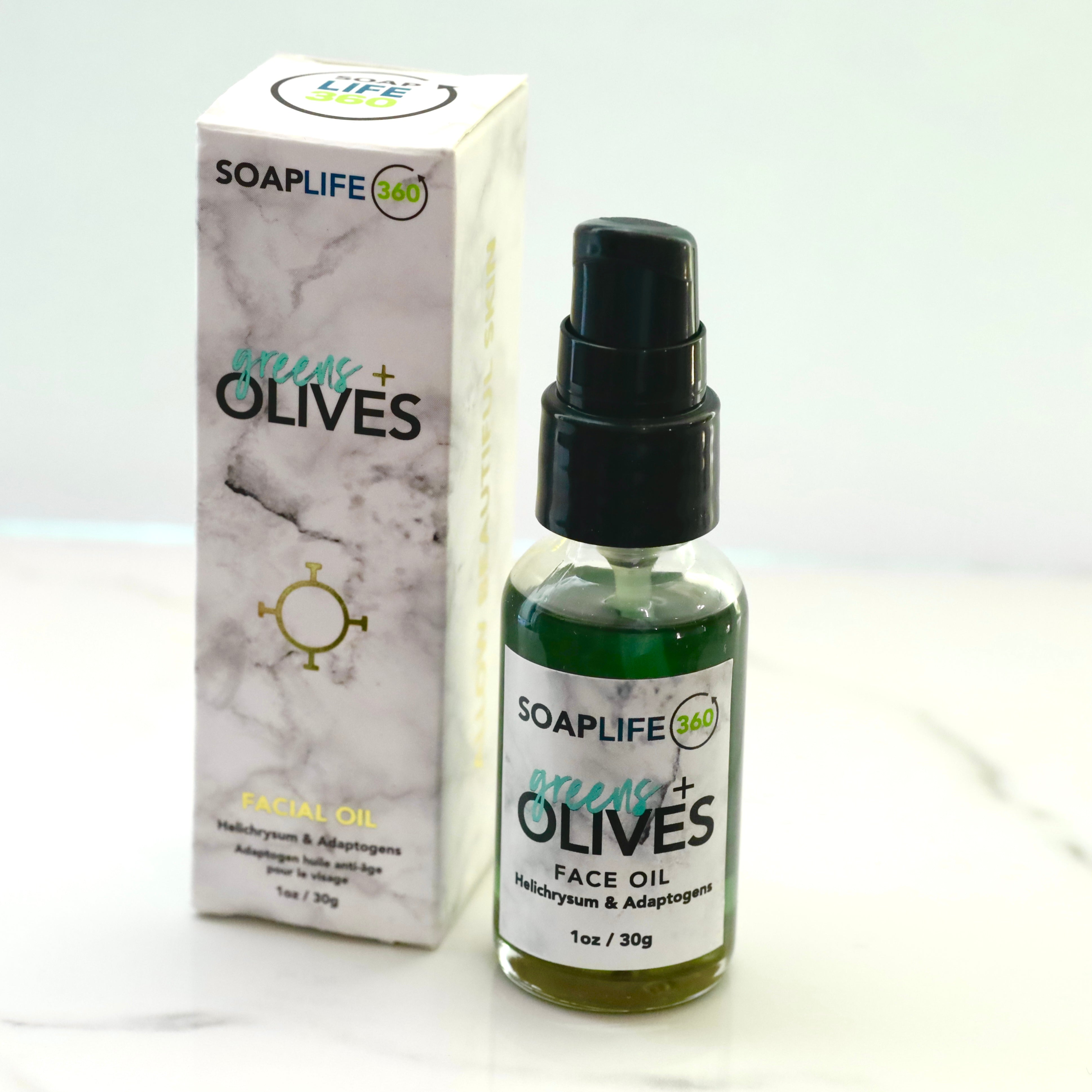 Greens + Olives Face Oil – Adaptogenic Hydration & Skin Recovery