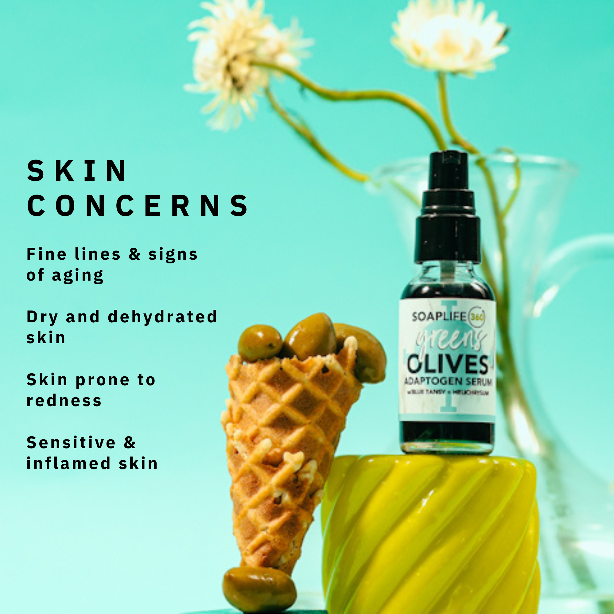 Greens + Olives Face Oil – Adaptogenic Hydration & Skin Recovery