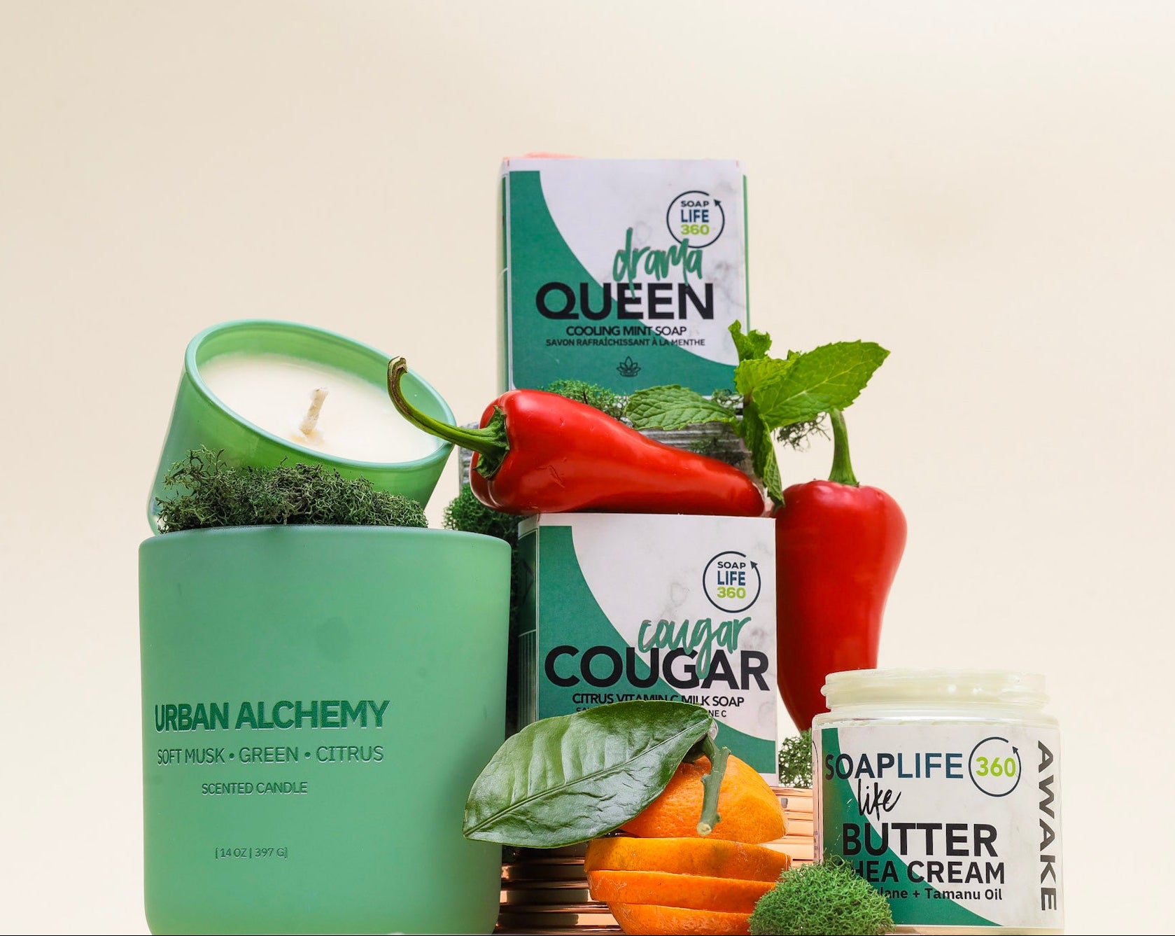 Urban Alchemy artisan soaps natural ingredients close-up