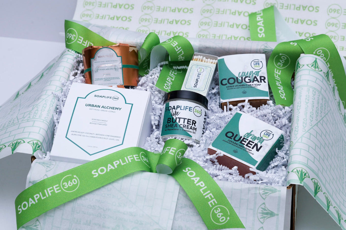 Urban Alchemy Founder Set handmade soap collection spa display